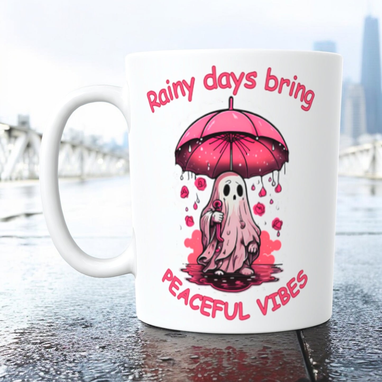 RAINY DAYS PEACEFUL VIBES MUG